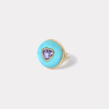 Petite Lollipop Ring - Tanzanite Heart in Turquoise