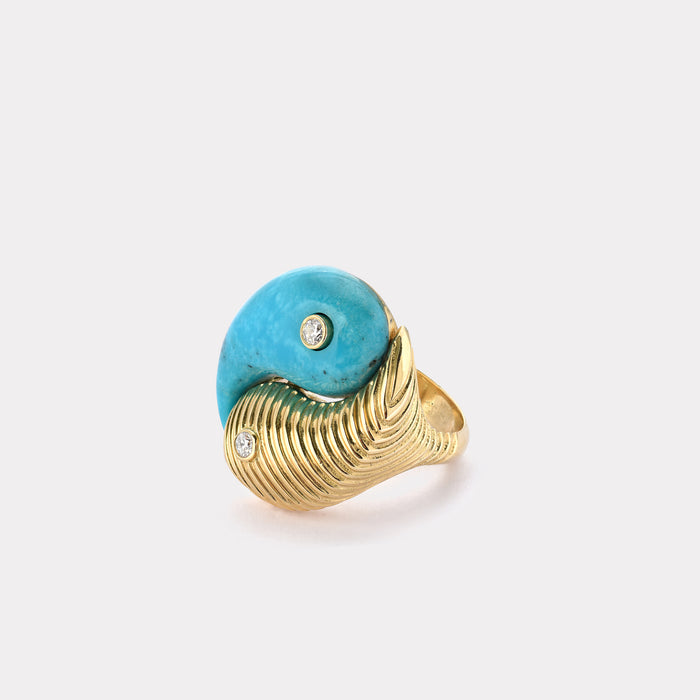 Yin Yang Ring - Turquoise