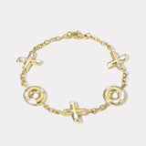 Polka Dot XO Bracelet - White Mother of Pearl