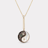 Double Stone Yin Yang Pendant - Dark and White Mother of Pearl