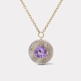 Lollipop Pendant - 11.43ct Amethyst in Petrified Wood