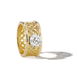 Basketweave Round Brilliant Diamond Cigar Band