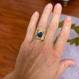 Impetus Interlocking Puzzle Ring with a 4.56ct Blue Sapphire