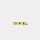 Pleated Five Stone Band - Baguette Cut Emeralds