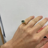 4.71ct Marquise Shaped Green Tourmaline Heirloom Bezel Ring