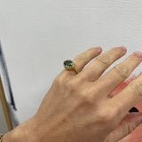 4.71ct Marquise Shaped Green Tourmaline Heirloom Bezel Ring
