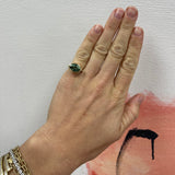 4.71ct Marquise Shaped Green Tourmaline Heirloom Bezel Ring