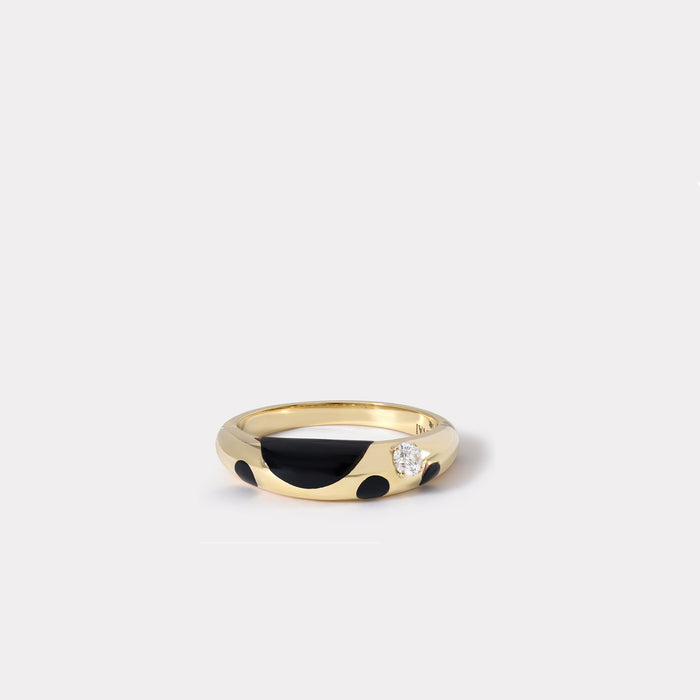 Petite Onyx Polka Bombe Ring