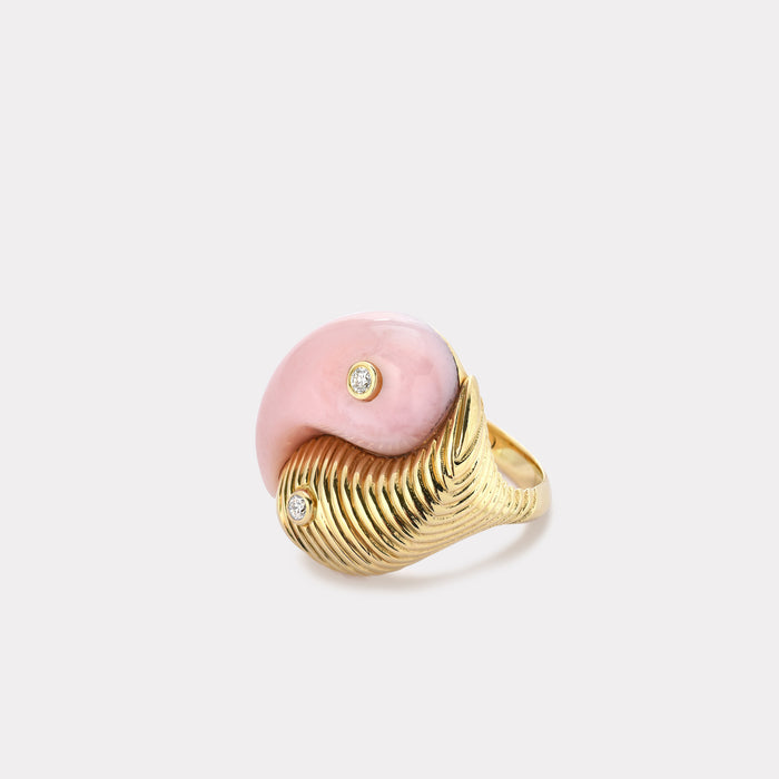 Yin Yang Ring - Pink Opal