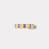 Pleated Five Stone Band - Baguette Purple Sapphire