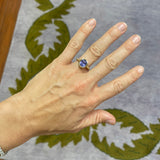 4.08ct Unheated Purple Sapphire Heirloom Bezel Ring